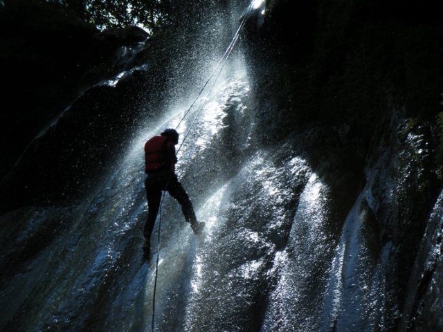  Descent through waterfalls 